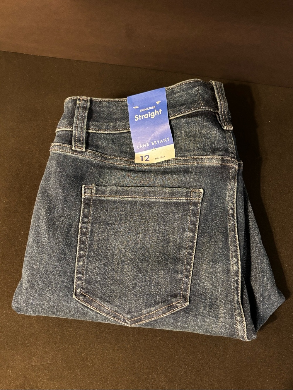 Lane Bryant Straight Leg Jeans in Dark Blue Wash